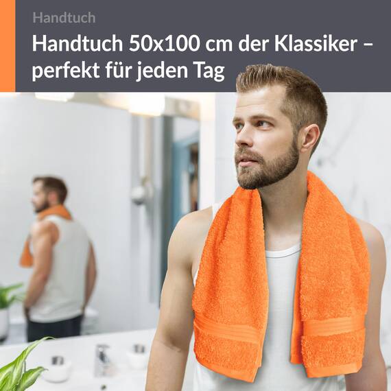 Lashuma kleines Kinder Duschhandtuch 50x100 cm, Linz Baumwollhandtuch Orange - Blut