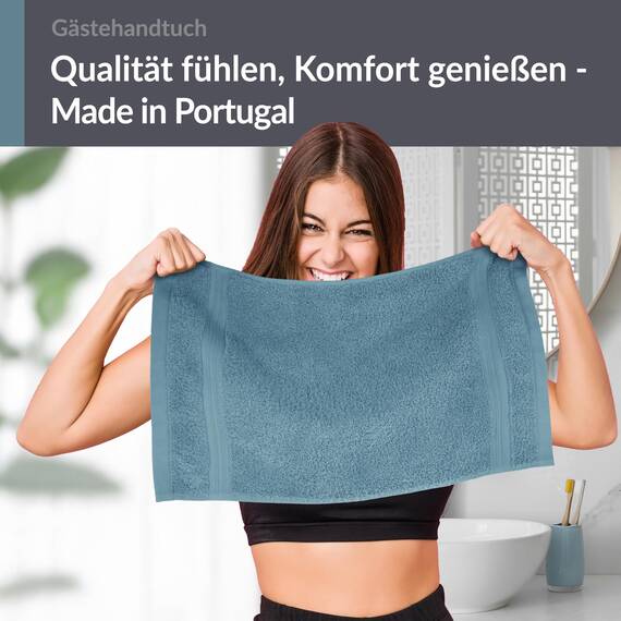 Lashuma Gästetuch 30x50 cm Blau - Tauben, Linz WC Frotteetuch klein