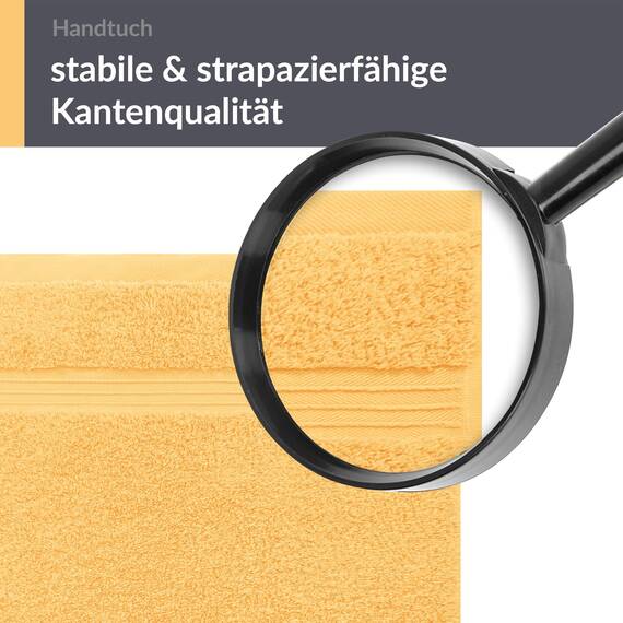 Lashuma Damen Frotteehandtuch 50x100 cm Gelb - Aprikose, Linz Frottee Gesicht Baumwolltuch