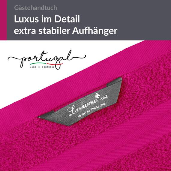 Lashuma kleines Gast Handtuch 30x50 cm, Linz Frottee Gästetuch Pink - Purpur