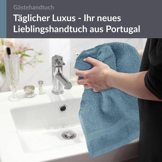 Lashuma Gästetuch 30x50 cm Blau - Tauben, Linz WC Frotteetuch klein