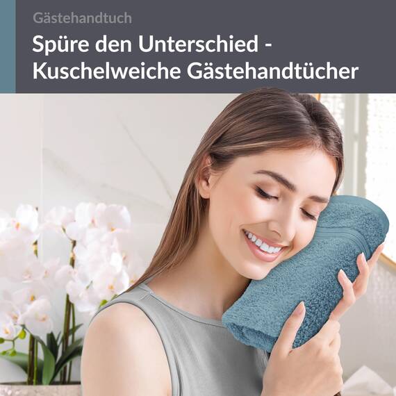 Lashuma Gästetuch 30x50 cm Blau - Tauben, Linz WC Frotteetuch klein