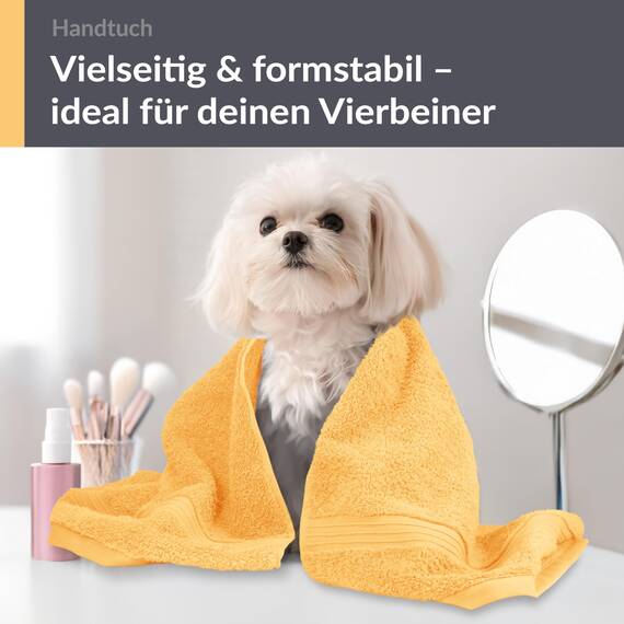 Lashuma Damen Frotteehandtuch 50x100 cm Gelb - Aprikose, Linz Frottee Gesicht Baumwolltuch