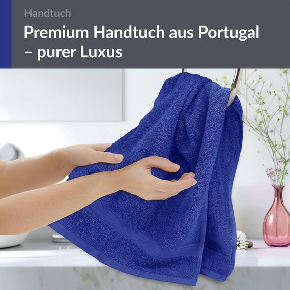 Lashuma Männer Frottee Handtuch 50x100 cm, Linz Frottierhandtuch aus 100% Bauwolle Blau - Königs