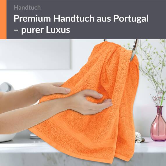 Lashuma kleines Kinder Duschhandtuch 50x100 cm, Linz Baumwollhandtuch Orange - Blut
