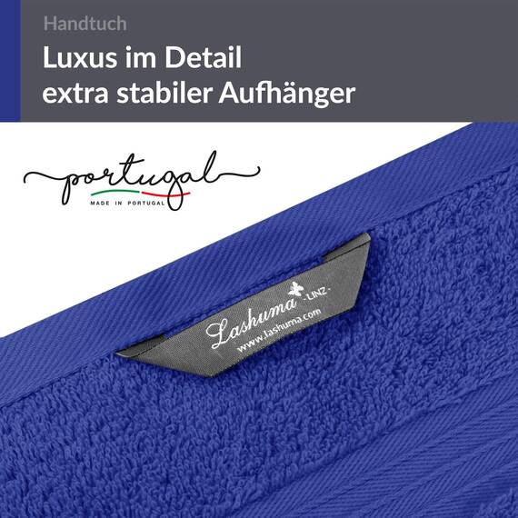Lashuma Männer Frottee Handtuch 50x100 cm, Linz Frottierhandtuch aus 100% Bauwolle Blau - Königs