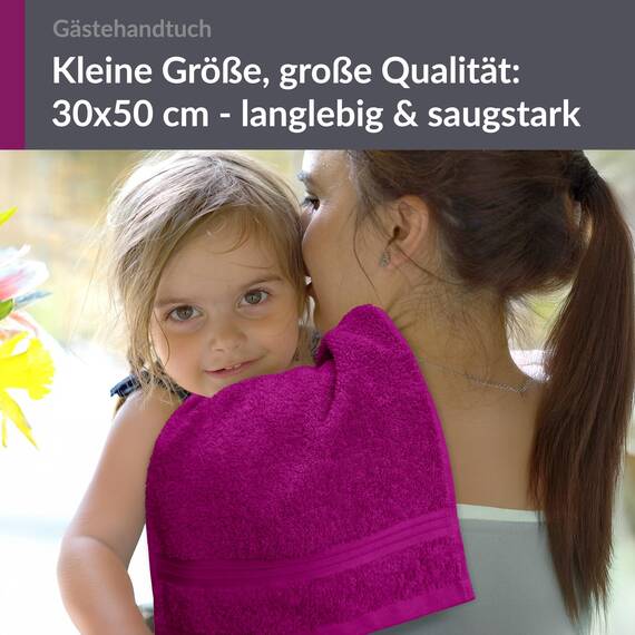 Lashuma Gästetuch weich 30x50, Badezimmer Handtuch Lila - Orchidee, Linz Händehandtuch Küche