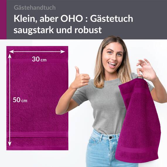 Lashuma Gästetuch weich 30x50, Badezimmer Handtuch Lila - Orchidee, Linz Händehandtuch Küche