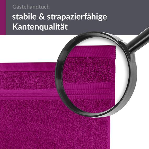 Lashuma Gästetuch weich 30x50, Badezimmer Handtuch Lila - Orchidee, Linz Händehandtuch Küche