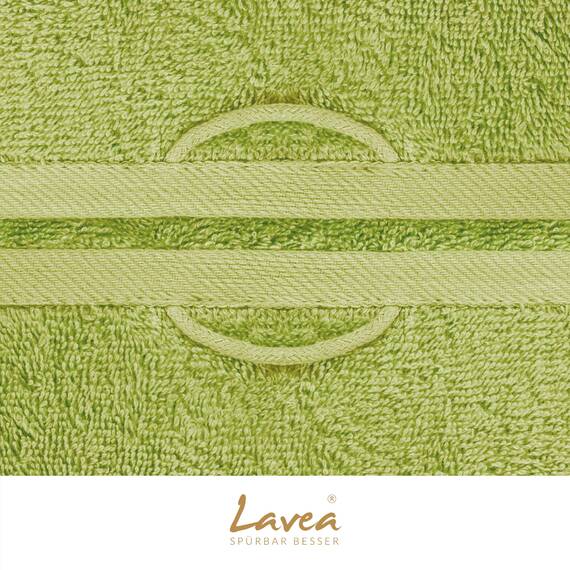 Lavea® 6-teiliges Handtuch Set, 100% Baumwolle - 4 Handtücher 50x100 cm & 2 Duschtücher 70x140 cm, weich, saugstark & pflegeleicht, Flauschiges Badehandtuch Set für Bad & Gäste, Lindgrün
