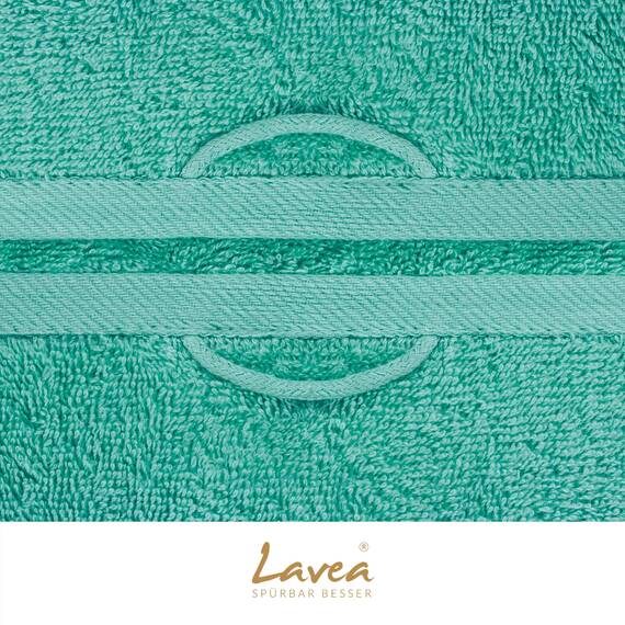 Lavea® 6-teiliges Handtuch Set, 100% Baumwolle - 4 Handtücher 50x100 cm & 2 Duschtücher 70x140 cm, weich, saugstark & pflegeleicht, Flauschiges Badehandtuch Set für Bad & Gäste, Türkis
