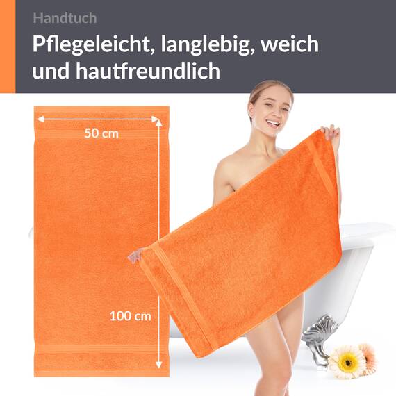 Lashuma kleines Kinder Duschhandtuch 50x100 cm, Linz Baumwollhandtuch Orange - Blut