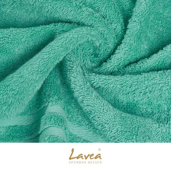 Lavea® 6-teiliges Handtuch Set, 100% Baumwolle - 4 Handtücher 50x100 cm & 2 Duschtücher 70x140 cm, weich, saugstark & pflegeleicht, Flauschiges Badehandtuch Set für Bad & Gäste, Türkis