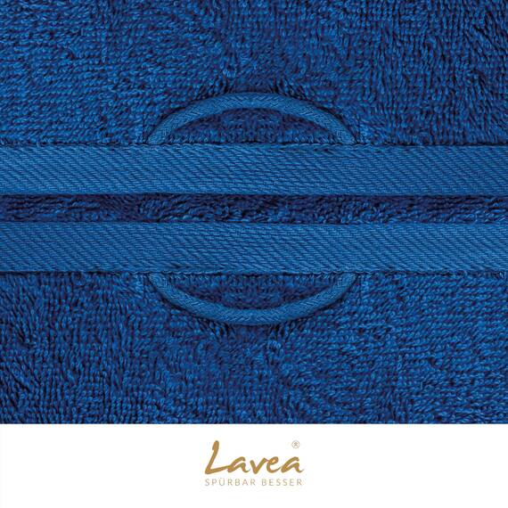 Lavea® 10-teiliges Handtuch Set Elena, 100% Baumwolle - 4 x Handtuch, 2 x Duschtuch, 2 x Gästetuch, 2 x Waschhandschuh, Frottee Handtücher Set weich, saugstark & pflegeleicht, Bad & Gäste, Royalblau