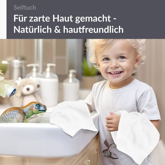 Lashuma Linz Handtücher Set Frottee, 2X Gästehandtücher Weiß - Rein, Seiftücher Premium 30x30 cm