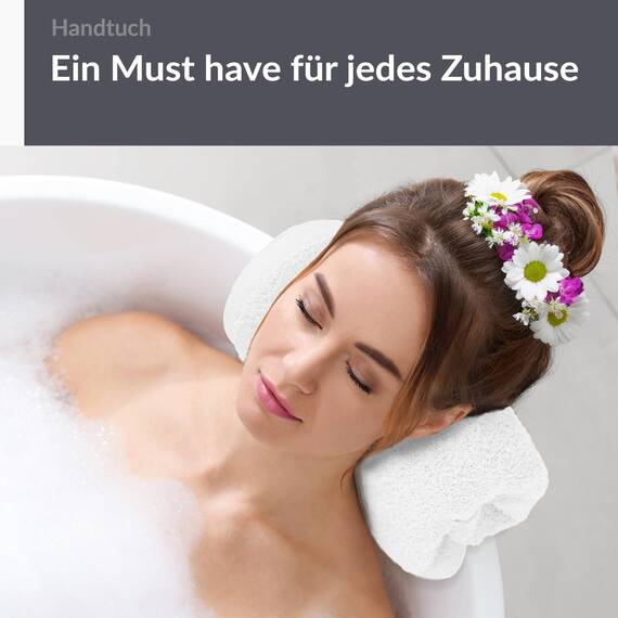 Lashuma weiches Wellness Handtuch 50x100 cm, Linz 100% Baumwolle fürs Gesicht - Haarhandtuch in Weiss