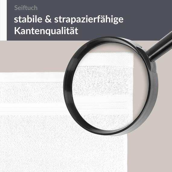 Lashuma Linz Handtücher Set Frottee, 2X Gästehandtücher Weiß - Rein, Seiftücher Premium 30x30 cm