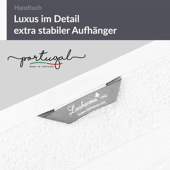 Lashuma weiches Wellness Handtuch 50x100 cm, Linz 100% Baumwolle fürs Gesicht - Haarhandtuch in Weiss