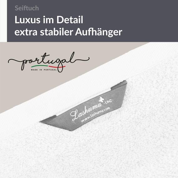 Lashuma Linz Handtücher Set Frottee, 2X Gästehandtücher Weiß - Rein, Seiftücher Premium 30x30 cm