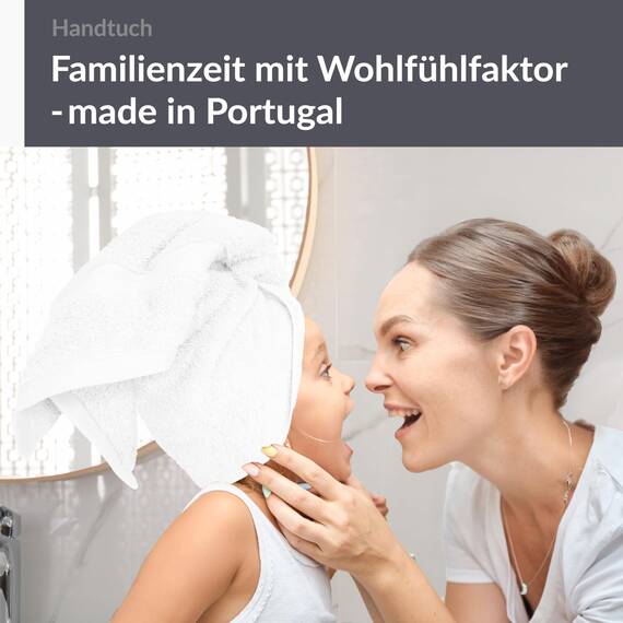 Lashuma weiches Wellness Handtuch 50x100 cm, Linz 100% Baumwolle fürs Gesicht - Haarhandtuch in Weiss