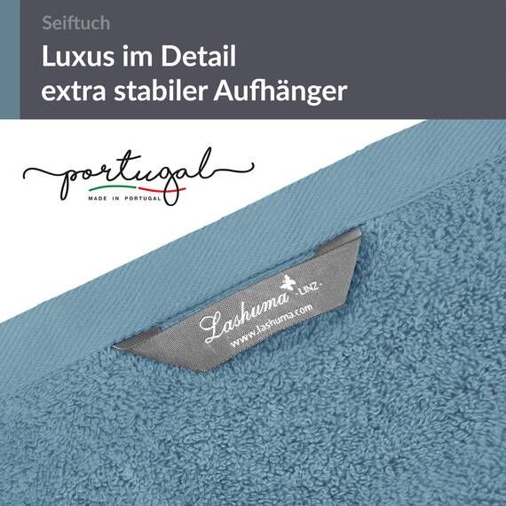 Lashuma 2er Handtuchset Blau - Taubenblau, Kleine Handtücher 30x30, Seiftücher Linz