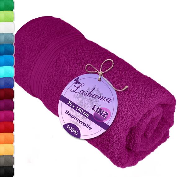 Lashuma Duschtuch Lila - Orchidee, Linz XXL Handtuch 70x140 cm, Badehandtuch Strand