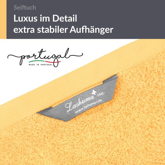 Lashuma Seiflappen 30x30 cm, 2er Waschtücher, Linz Waschlappen Farbe: Aprikosen - Gelb