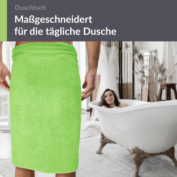 Lashuma Duschtuch 70x140 cm Apfelgrün, Linz Strandliegen Handtuch aus 100% Baumwolle, Badetuch für Strand