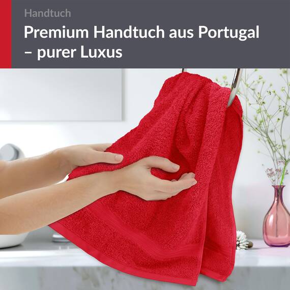 Lashuma Schulter Badehandtuch, 50x100 cm, Linz Liegenauflage Frottee Handtuch Rot - Scharlach