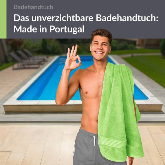 Lashuma großes Schulter Badehandtuch 100x150 cm, Linz Flauschiges Handtuch XXL Grün - Apfel