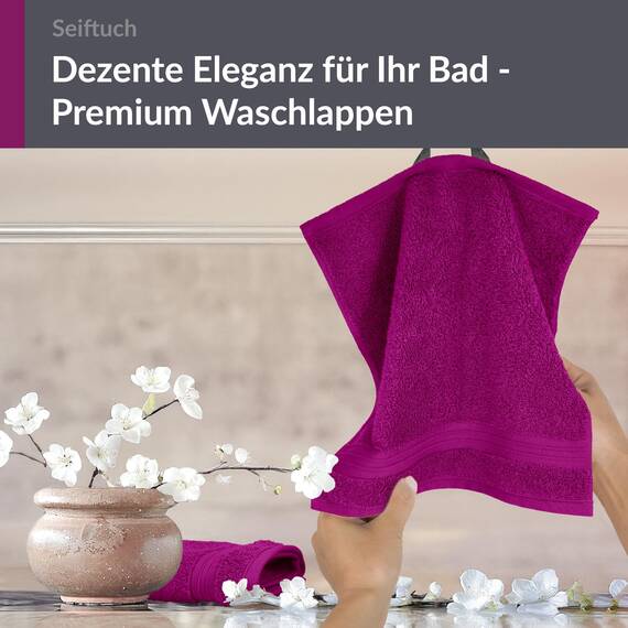 Lashuma Waschlappen Lila - Orchidee, Linz 2er Set Gästehandtücher klein 30x30 cm