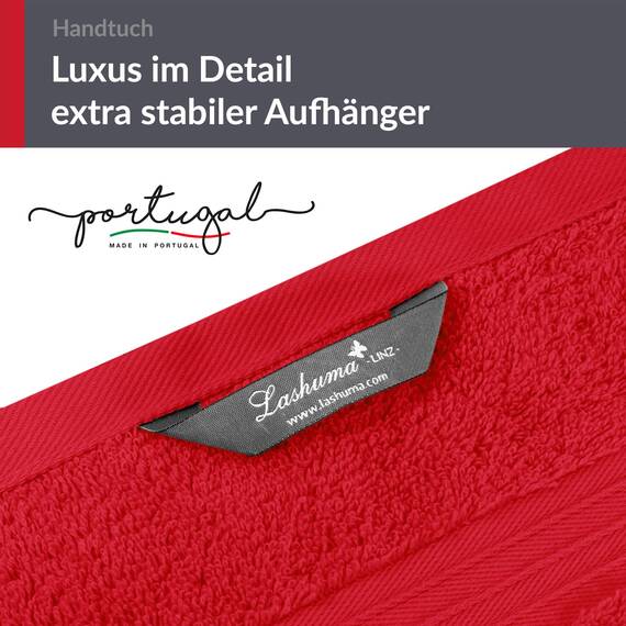 Lashuma Schulter Badehandtuch, 50x100 cm, Linz Liegenauflage Frottee Handtuch Rot - Scharlach