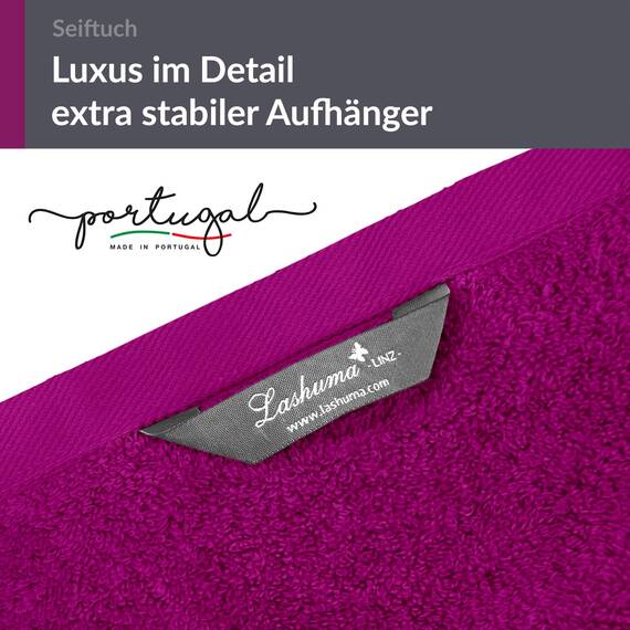 Lashuma Waschlappen Lila - Orchidee, Linz 2er Set Gästehandtücher klein 30x30 cm