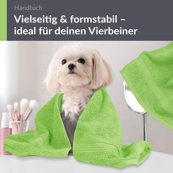 Lashuma Handtuchset Grün - Apfel, Linz 2X Gesichtshandtuch 50x100 cm, Frottee Handtücher