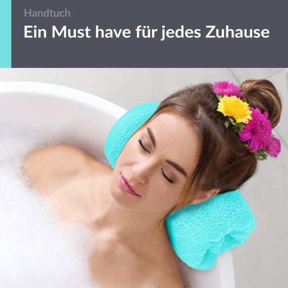 Lashuma Frottee Handtuch 50x100 cm Türkis, Linz Premium Gesichtshandtuch aus 100% Baumwolle