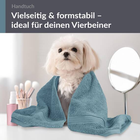 Lashuma saugstarkes Fitnesstuch 50x100 cm, Linz Duschhandtuch Blau - Taubenblau Baumwolle