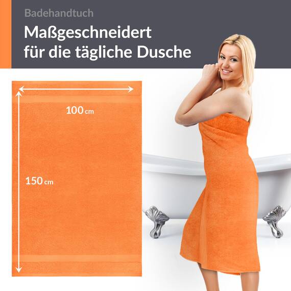 Lashuma XXL Badehandtuch 100x150 cm Orange - Blut, Linz sehr großes Badetuch Strand Dame