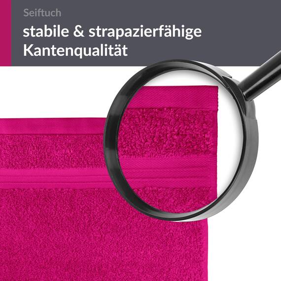 Lashuma 2er Handtuchset Pink - Purpur, Seiftücher 30x30 cm, Waschlappen flauschig Frotteeserie Linz