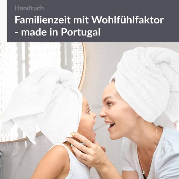 Lashuma Handtücher Baumwolle 2er Set, Linz Handtuch Küche 50x100 cm weiß