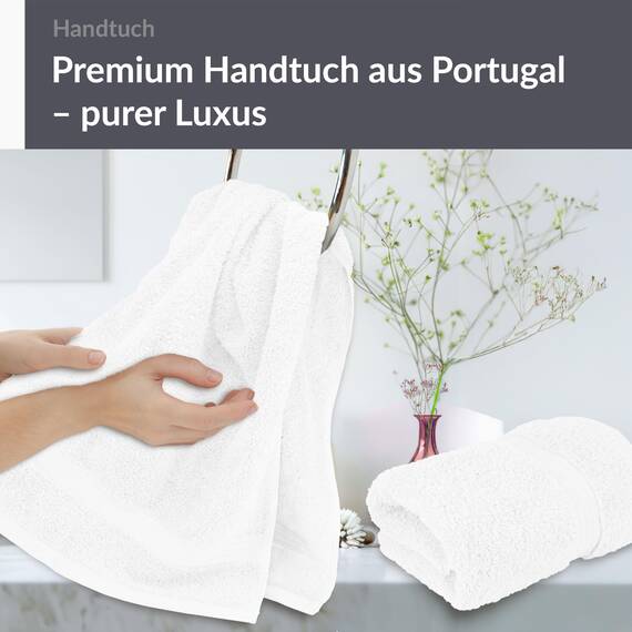 Lashuma Handtücher Baumwolle 2er Set, Linz Handtuch Küche 50x100 cm weiß