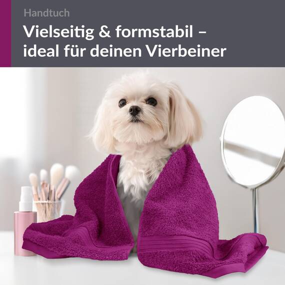 Lashuma Damen Frottee Handtuch 50x100 cm, Linz Wellnesshandtuch aus 100% Baumwolle in Lila - Orchidee