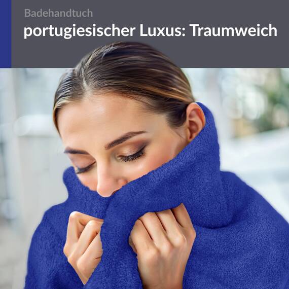 Lashuma Badetuch Herren groß Blau - Königsblau, Linz Reisen Strandtuch XXL 100x150 cm