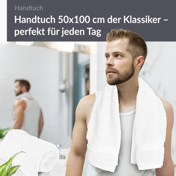 Lashuma Handtücher Baumwolle 2er Set, Linz Handtuch Küche 50x100 cm weiß