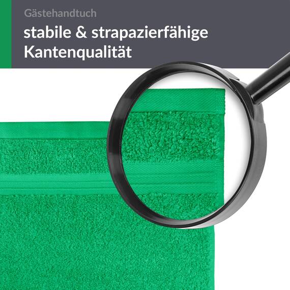 Lashuma 4er Handtuch Gästehandtuch Set 30x50 cm, Linz weiche Bad Gästetücher Grün - Forst