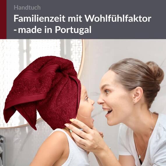 Lashuma saugstarkes Frotteehandtuch Rot - Rubin, Linz Gesichtstuch aus 100% Baumwolle 50x100 cm