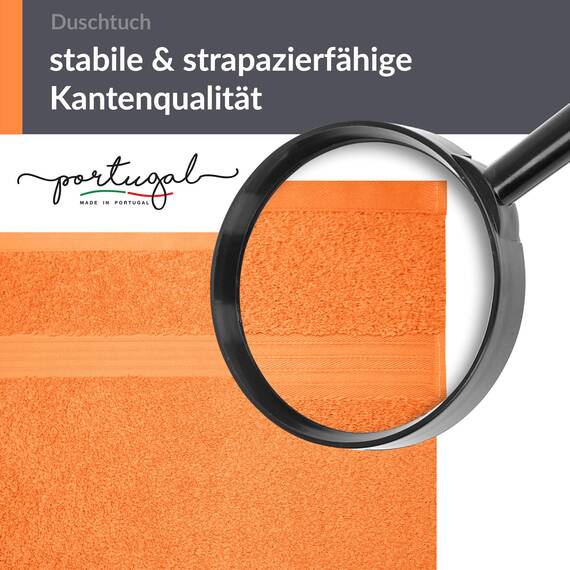 Lashuma Frottee Duschtuch 70x140 cm, Linz Fitness Handtuch Orange - Blut, Badetuch Urlaub