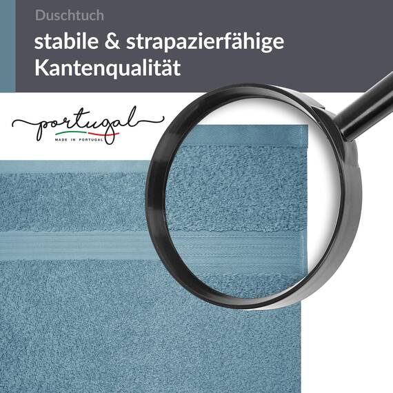 Lashuma Frottee Badetuch 70x140 cm, Linz Duschhandtuch groß Baumwolle Blau - Tauben