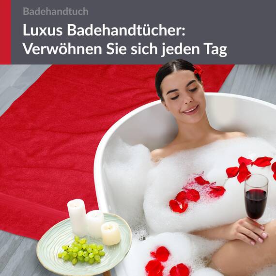 Lashuma sehr großes Badehandtuch Frauen, Linz Strandtuch XXL Badetuch 100x150 cm Rot - Scharlach