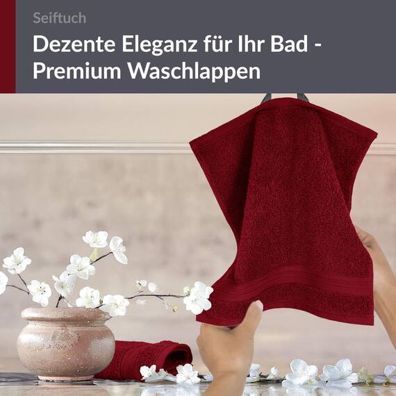 Lashuma kleine Handtücher 2er Pack 30x30 cm, Linz Gästehandtücher Rot - Rubin