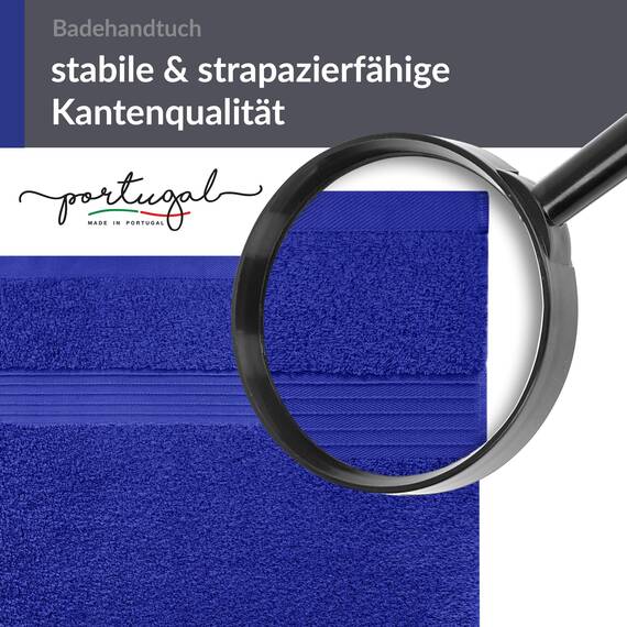 Lashuma Badetuch Herren groß Blau - Königsblau, Linz Reisen Strandtuch XXL 100x150 cm